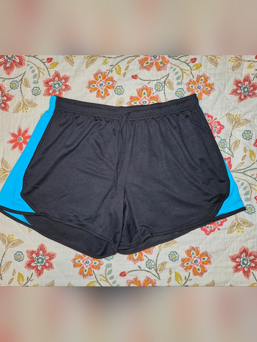 Fruit of the Loom Fit for Me black and teal athletic shorts size 3X (22W-24W)